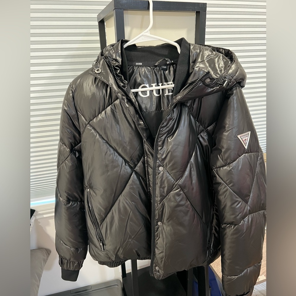 Guess Shiny Black Outerwear